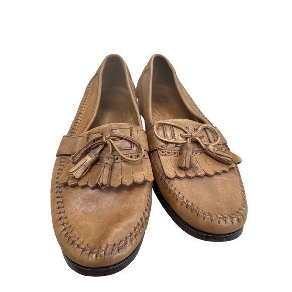 Frye Mens Brown Leather Tassel Slip-On Loafers Size 12D main image 8